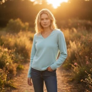 Old Navy Mint Green Micro-fleece V-neck